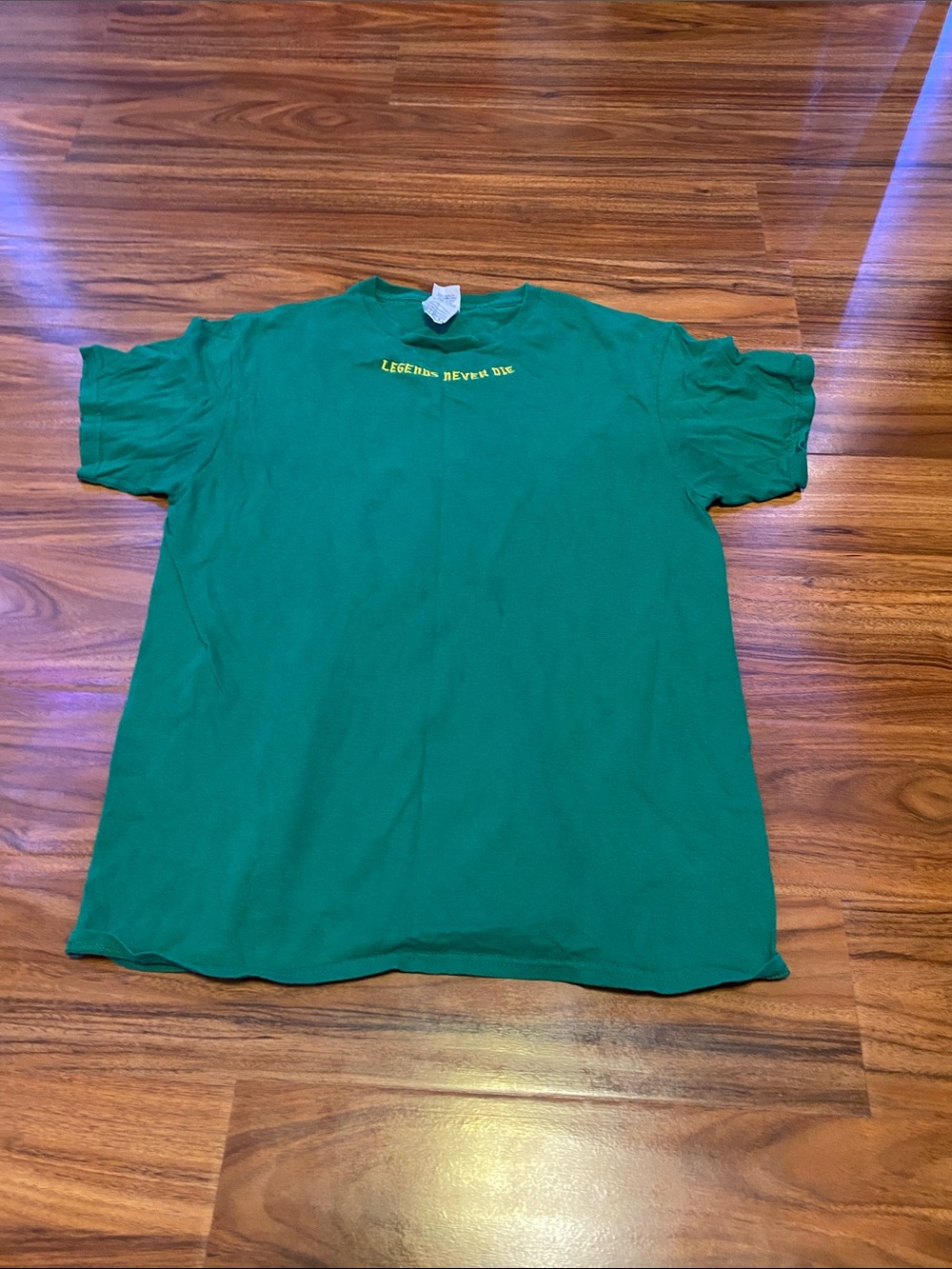 Green “Legends Never Die” Crewneck T-Shirt